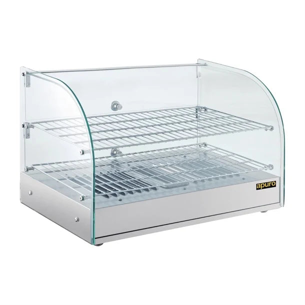 Apuro Countertop Heated Food Display 554mm Width - 800W. 2 Tier. Capacity: 45Ltr