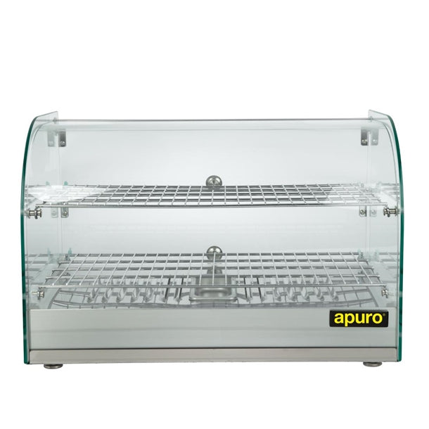 Apuro Countertop Heated Food Display 554mm Width - 800W. 2 Tier. Capacity: 45Ltr