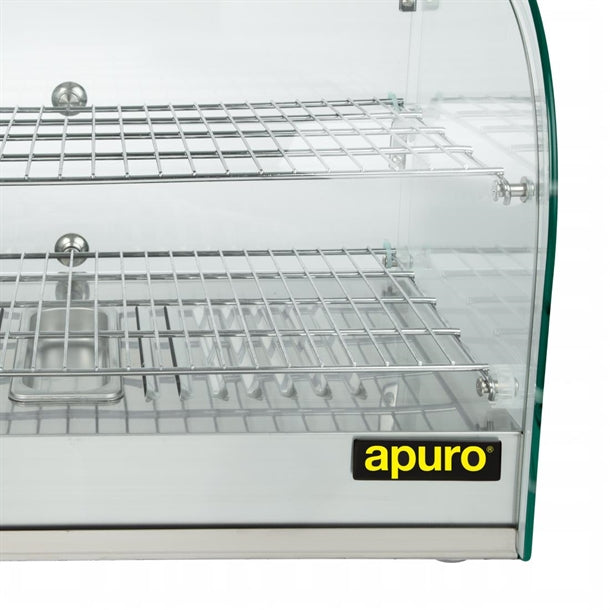 Apuro Countertop Heated Food Display 554mm Width - 800W. 2 Tier. Capacity: 45Ltr