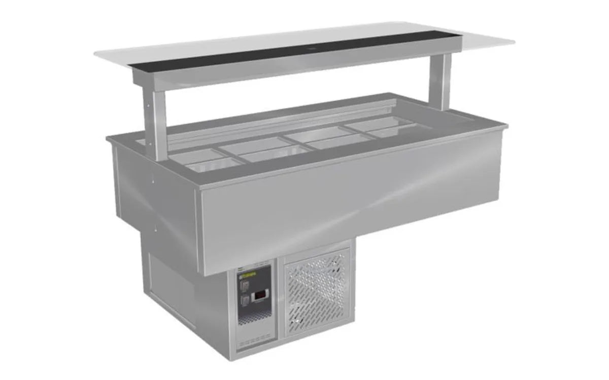 Culinaire Under Bench Refrigerated Counter Line Self Contained Cold Well With Flat Glass Gantry - St