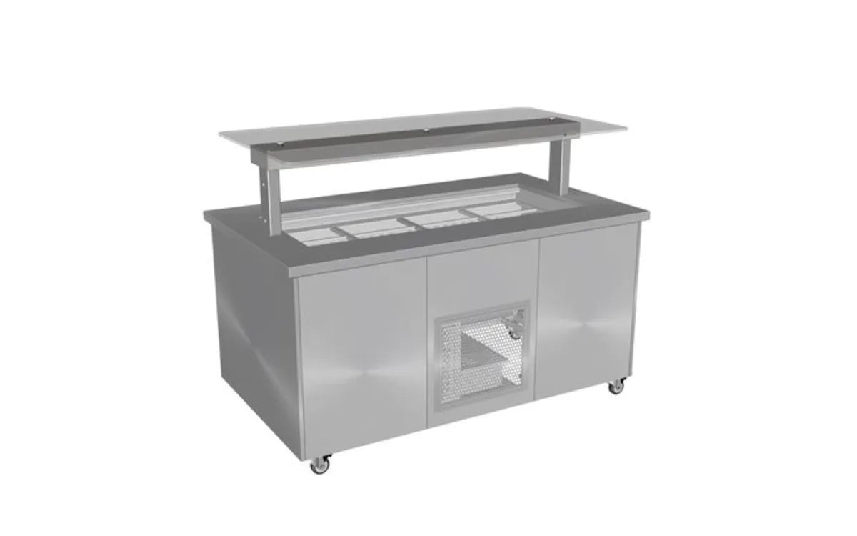 Culinaire Mobile Refrigerated Island Buffet - Stainless Top and Stainless Steel Panels Refrigerated