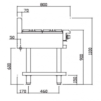 Luus CS-2B Professional Series 300 Wide Cooktops