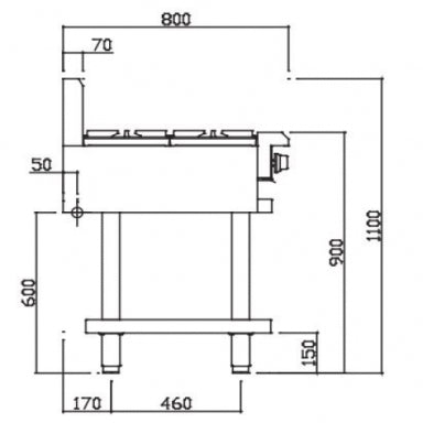 Luus CS-6B, CS-2B6P, CS-4B3P, CS-4B3C Professional Series 900mm Cooktops
