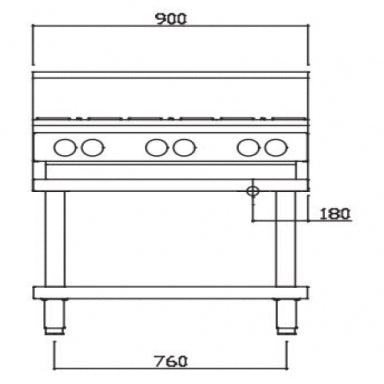 Luus CS-6B, CS-2B6P, CS-4B3P, CS-4B3C Professional Series 900mm Cooktops