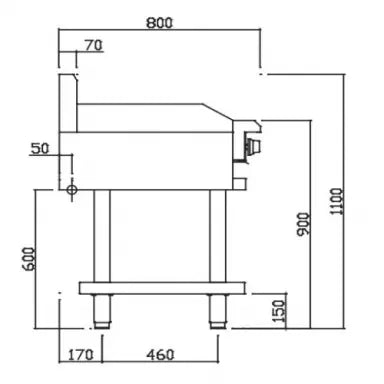 Luus CS-6P, CS-3P3C Professional Series 600 Wide Griddles