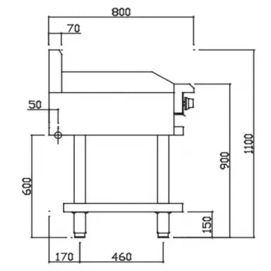 Luus CS-9P, CS-6P3C Professional Series 900 Wide Griddles