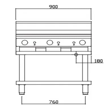 Luus CS-9P, CS-6P3C Professional Series 900 Wide Griddles