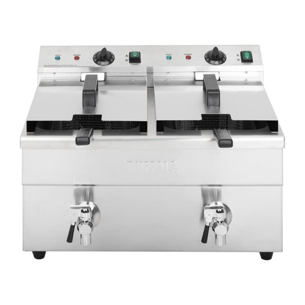 Apuro Twin Tank Induction Fryer - 2x7.5ltr - 2x3kW - 2x3kW. Oil Capacity 2x 7.5Ltr