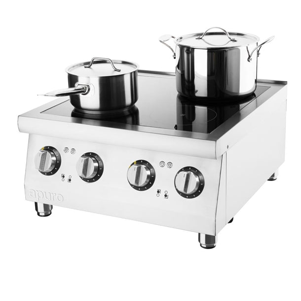 Apuro 4 Zone Induction Hob 2 x 3kW - 2x 3kW. No hardwired installation