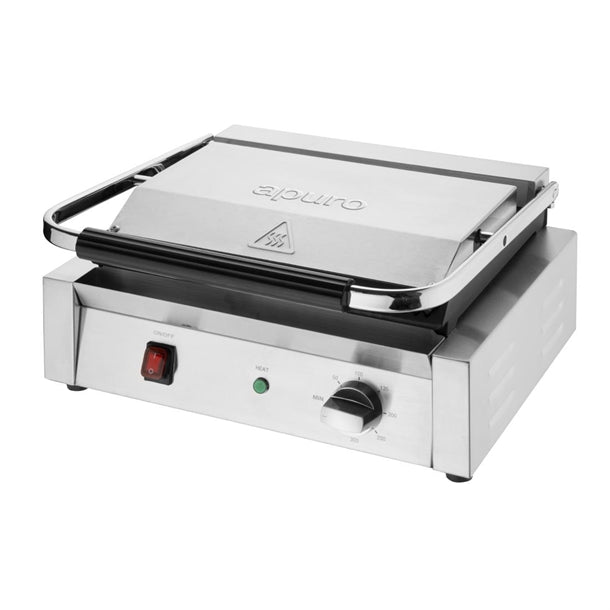 Apuro Bistro Large Contact Grill - Power: 2.2kW | Large | Flat upper & lower plates