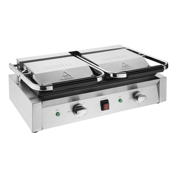 Apuro Bistro Double Ribbed Contact Grill - Power: 2.9kW | Double grill | Ribbed upper & lower plates