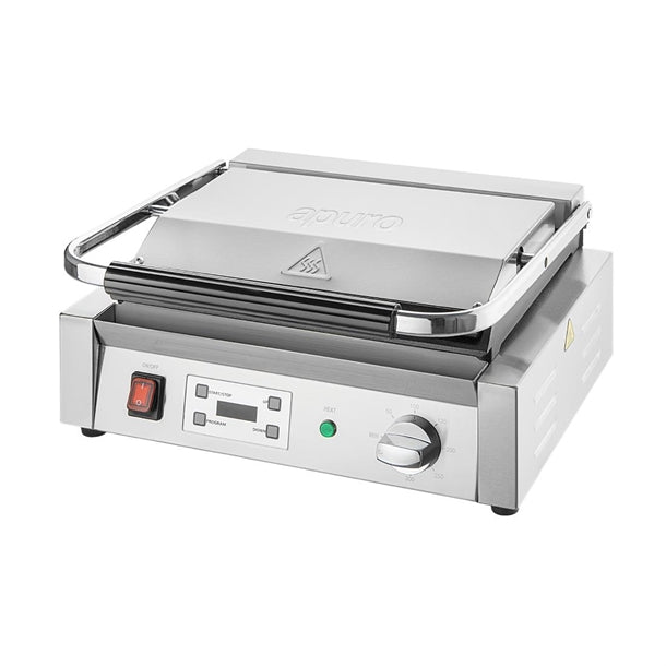 Apuro Extra Large Contact Grill Ribbed Plate - 2.5kW | Ribbed plate