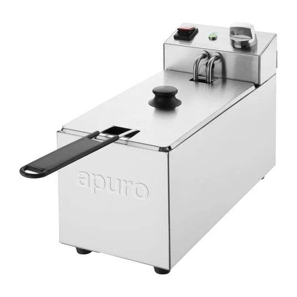 Apuro Single Tank Fryer - 3Ltr - 2kW - 2kW| Oil Capacity: 3Ltr | Max food load: 1.2kg