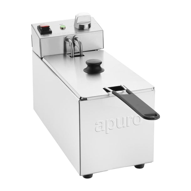 Apuro Single Tank Fryer - 3Ltr - 2kW - 2kW| Oil Capacity: 3Ltr | Max food load: 1.2kg