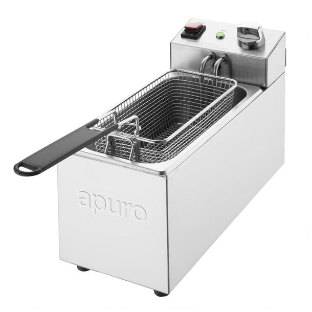 Apuro Single Tank Fryer - 3Ltr - 2kW - 2kW| Oil Capacity: 3Ltr | Max food load: 1.2kg