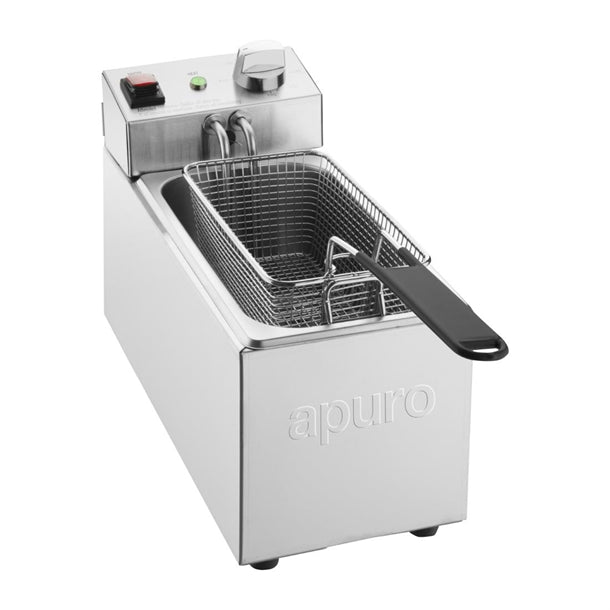 Apuro Single Tank Fryer - 3Ltr - 2kW - 2kW| Oil Capacity: 3Ltr | Max food load: 1.2kg