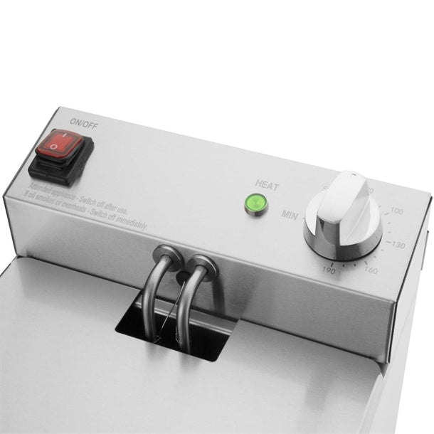 Apuro Single Tank Fryer - 5Ltr - 2.8kW - 2.8kW. Oil Capacity: 5Ltr