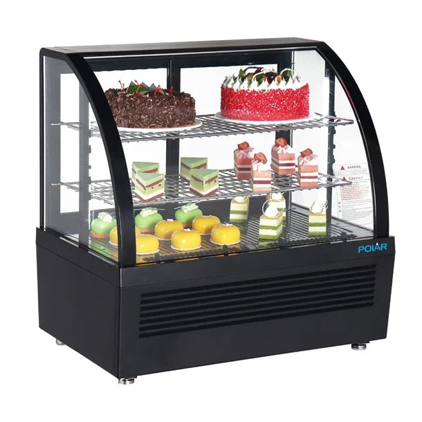 Polar C-Series Countertop Display Fridge 100Ltr Black - Width: 705mm. 105W.