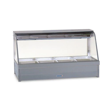 Roband C25RD Glass Hot Food Bar Display 10 x 1 / 2 size 65mm Rear Roller Door / W1680-D615-H750 mm