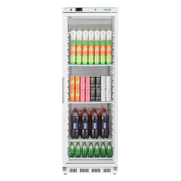 Polar C-Series Upright White Display Fridge - 400Ltr - Capacity: 400Ltr | 185W | White finish | R600a