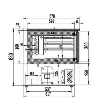 Thermaster D-GT3 33L 3 Tray Blast Chiller 465x678x701mm 500W/10A