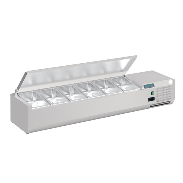 Polar G-Series Countertop Prep Fridge with Lid 6x 1/4GN - 110W | Capacity: 6x 1/4GN | R600a