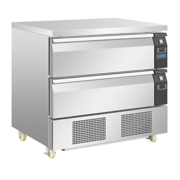 Polar U-Series Double Drawer Dual Temperature Counter Fridge Freezer 4xGN - 460W. Capacity: 4x 1/1GN. R290