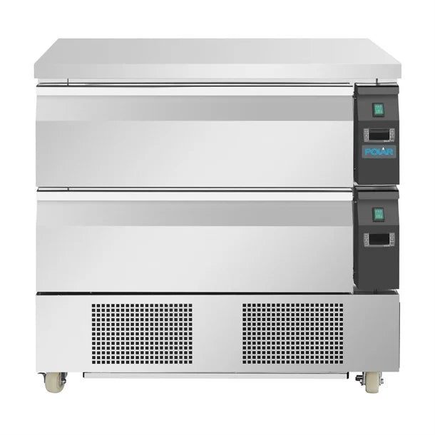 Polar U-Series Double Drawer Dual Temperature Counter Fridge Freezer 4xGN - 460W. Capacity: 4x 1/1GN. R290