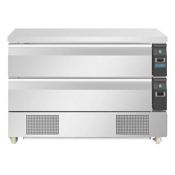 Polar U-Series Double Drawer Dual Temperature Counter Fridge Freezer 6xGN - 500W. Capacity: 6x 1/1GN. R290