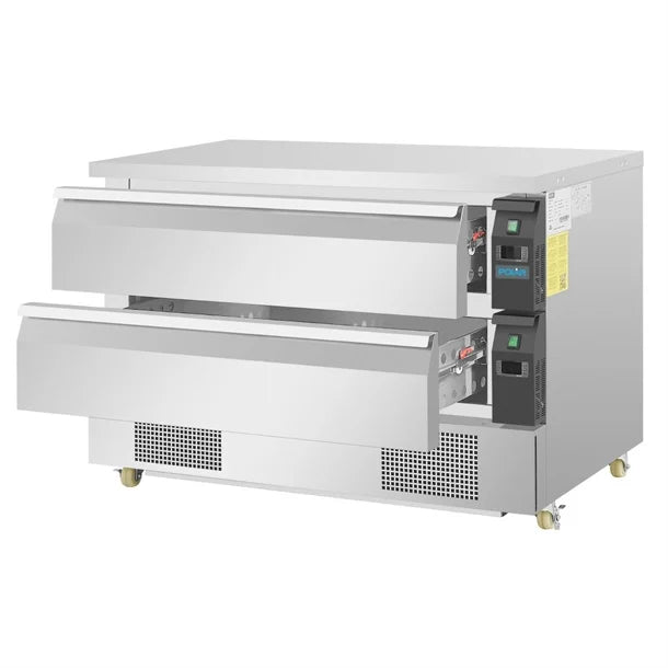 Polar U-Series Double Drawer Dual Temperature Counter Fridge Freezer 6xGN - 500W. Capacity: 6x 1/1GN. R290