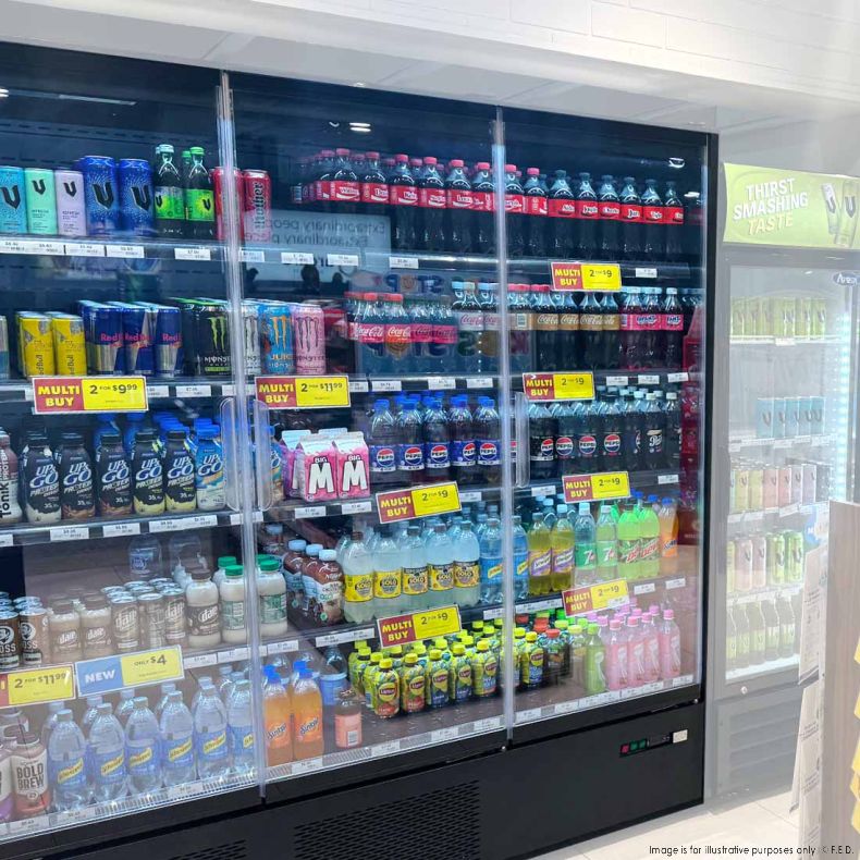 Thermaster DC-187B Supermarket Panorama 3 Door Chiller Display 1939L 1935mmW