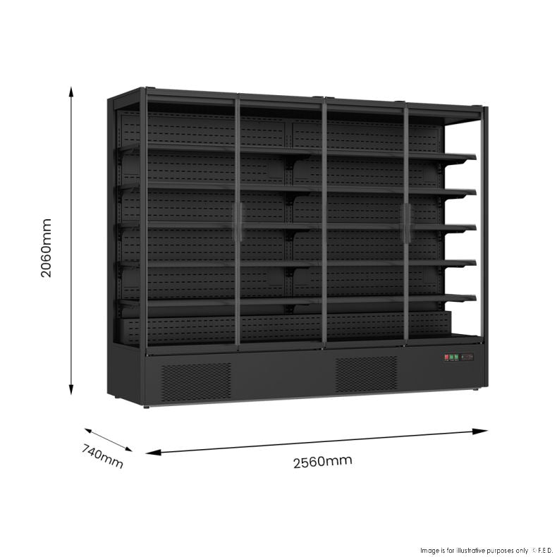 Thermaster DC-250B Supermarket Panorama 4 Door Chiller Display 2585L 2560mmW