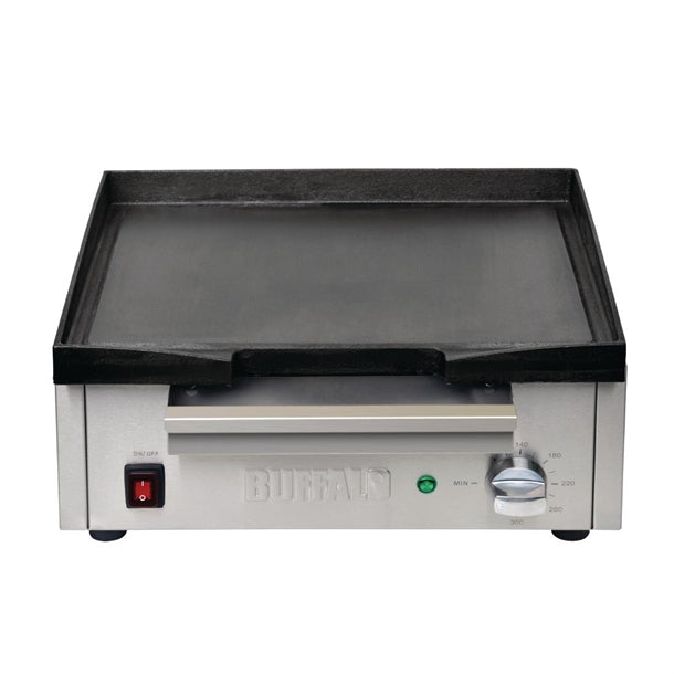 Apuro Cast Iron Countertop Electric Griddle - 1.8kW. Cooking area: 385x280mm