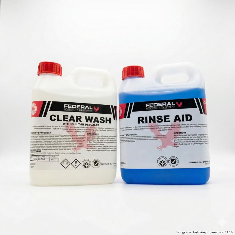 DISHWASHER CHEMICAL CLEANING PACK (Clear Wash 2L + Rinse Aid 2L) - DH-PACK