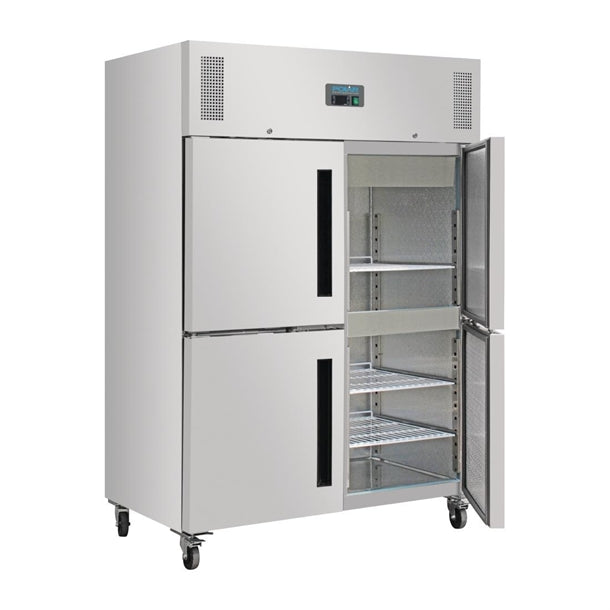 Polar G-Series 2 Stable Door Upright Fridge 1200Ltr Stainless Steel - 600W. Total usable capacity: 1200 Ltr. R290