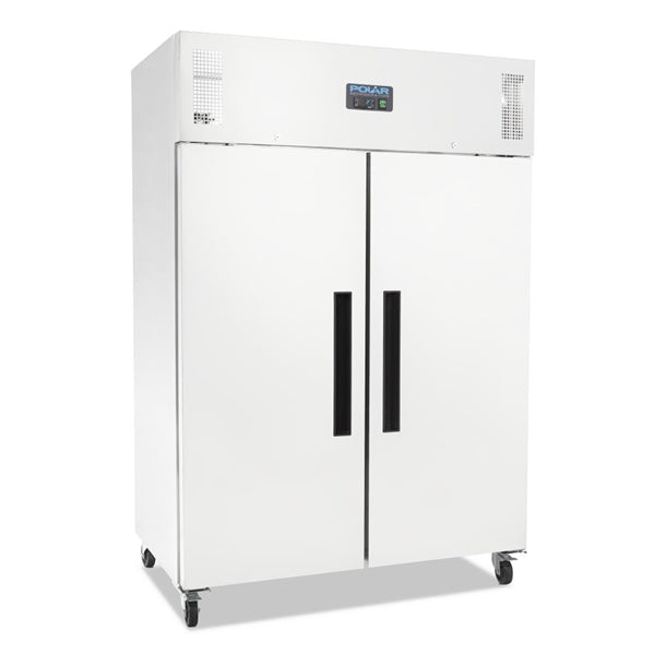 Polar G-Series 2 Door Upright Fridge 1200Ltr White - 450W. Total usable capacity: 770 Ltr. R290