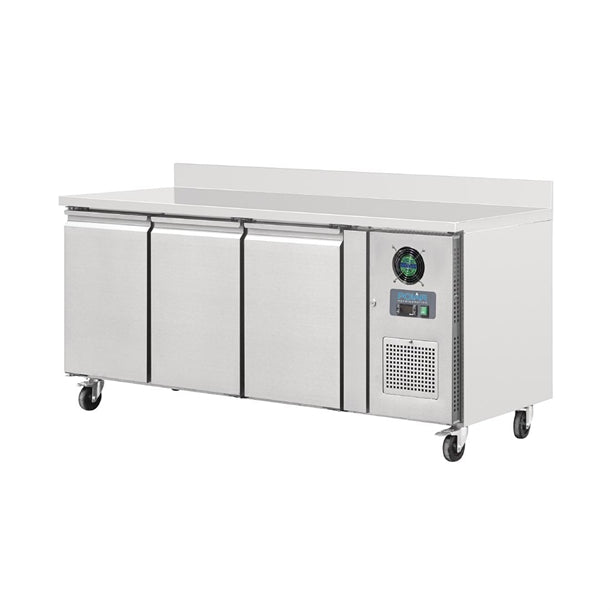 Polar U-Series Triple Door Counter Freezer with Upstand 417Ltr - 750W. Total usable capacity: 358 Ltr. R290