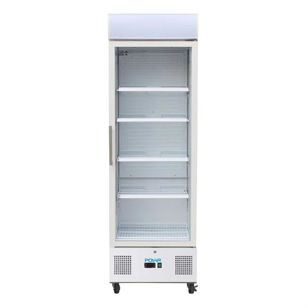 Polar G-Series Upright Display Fridge 368Ltr White - 340W. White finish. R600a