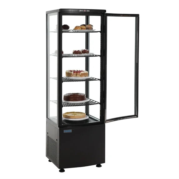Polar C-Series Energy Efficient Curved Door Display Fridge Black 235Ltr - Width: 515mm. 375W