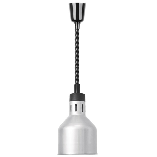 Apuro Retractable Heat Shade Silver Finish - 250W. Cord length: 280-1520mm