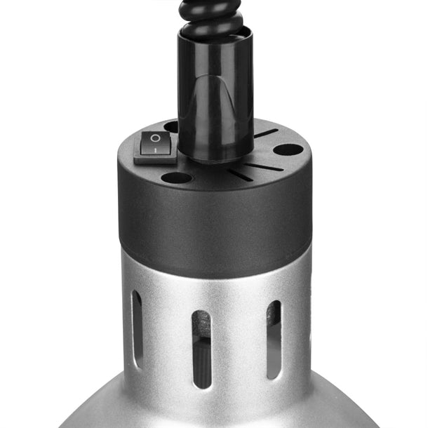 Apuro Retractable Heat Shade Silver Finish - 250W. Cord length: 280-1520mm