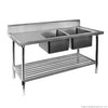 Modular systems Double Right Sink Bench with Pot Undershelf DSB7-2100R/A