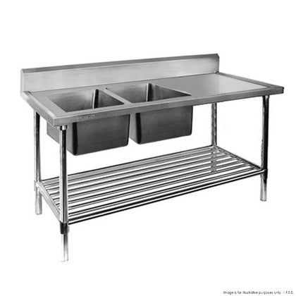 Modular systems Double Left Sink Bench with Pot Undershelf DSB7-2400L/A