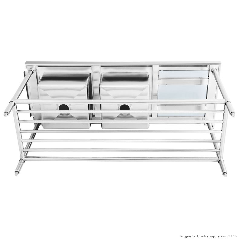 Left Inlet Double Sink Dishwasher Bench DSBD7-1800L/A