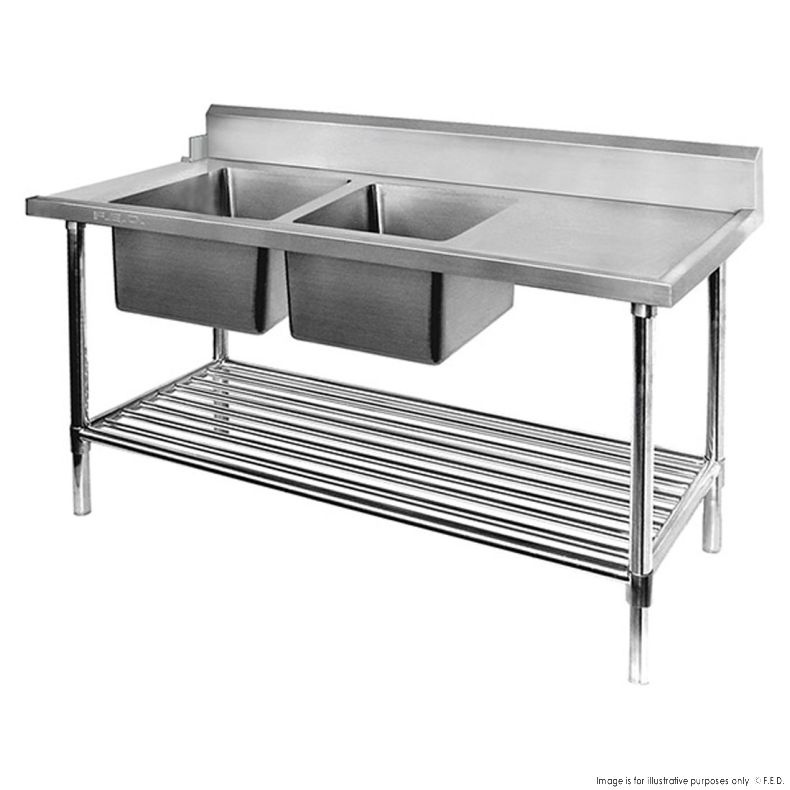Modular systems DSBD7-2400L/A Left Inlet Double Sink Dishwasher Bench