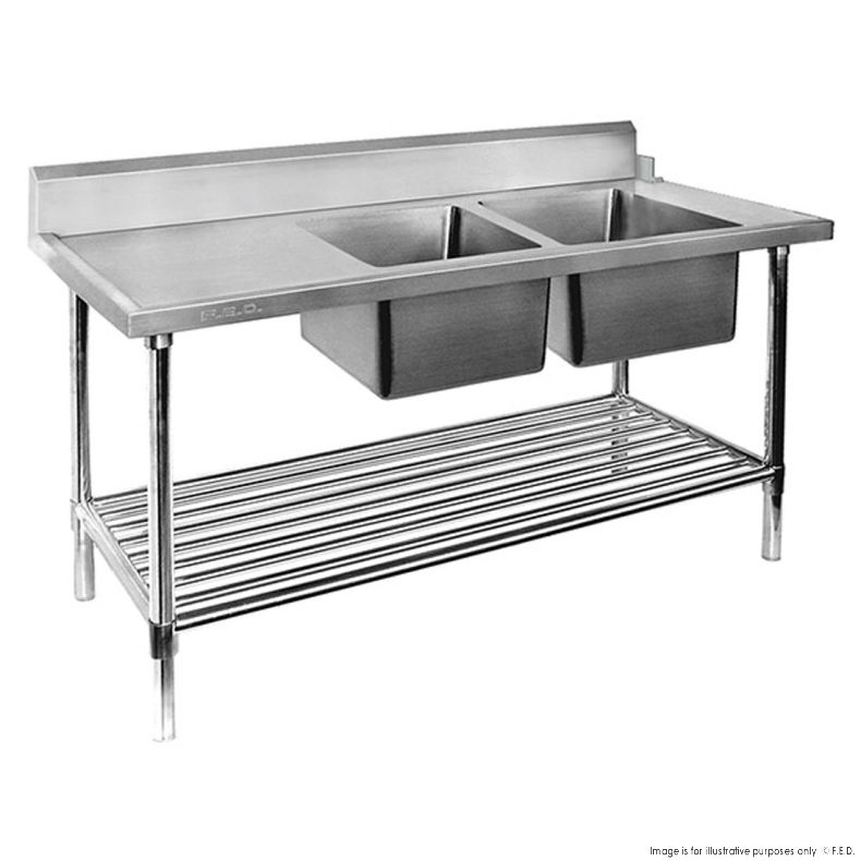 Modular systems DSBD7-2400R/A Right Inlet Double Sink Dishwasher Bench