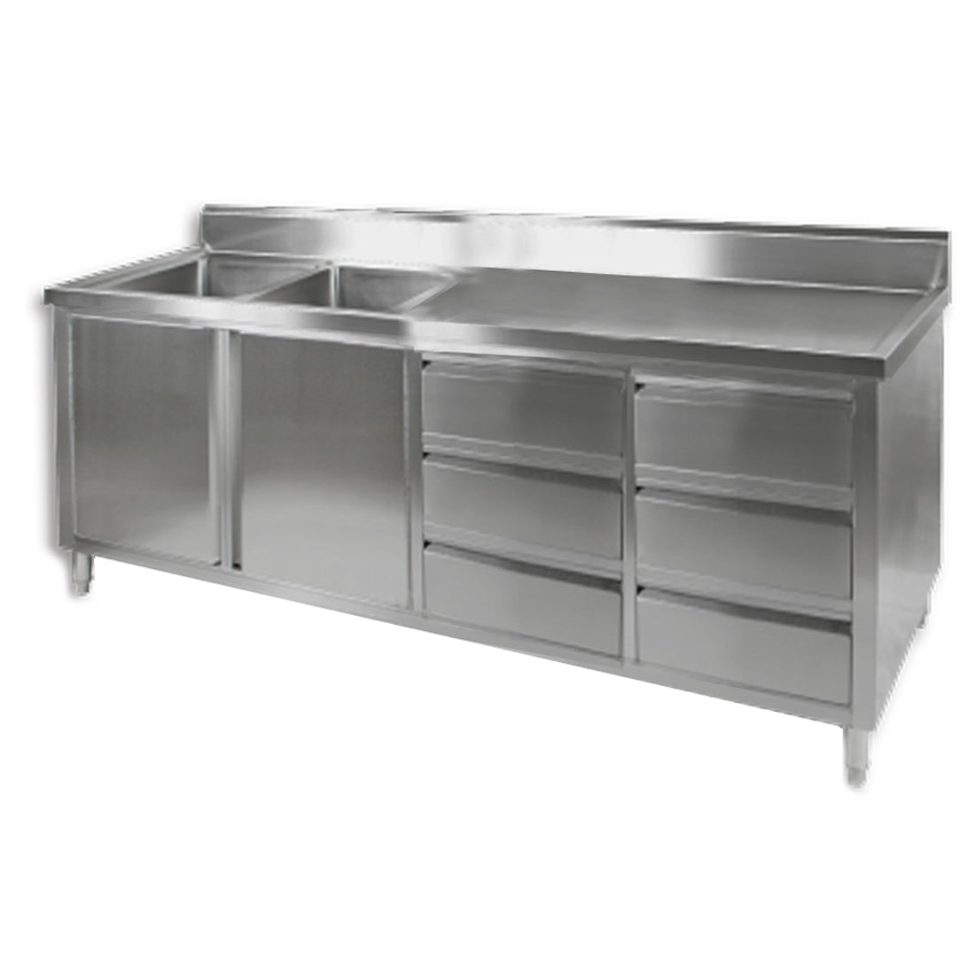 Modular Systems DSC-2400L-H KITCHEN TIDY CABINET WITH DOUBLE LEFT SINKS