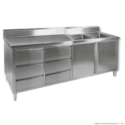 Modular Systems DSC-2400R-H KITCHEN TIDY CABINET WITH DOUBLE RIGHT SINKS