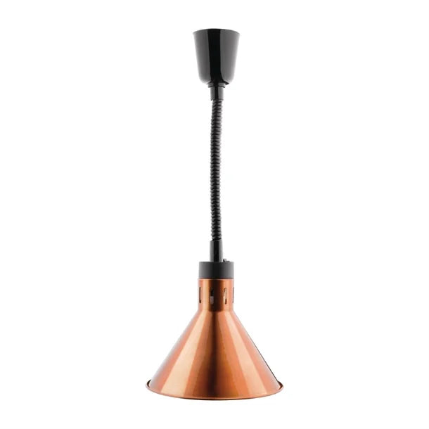 Apuro Conical Retractable Heat Shade Copper Finish - 250W. Cord length: 280-1520mm