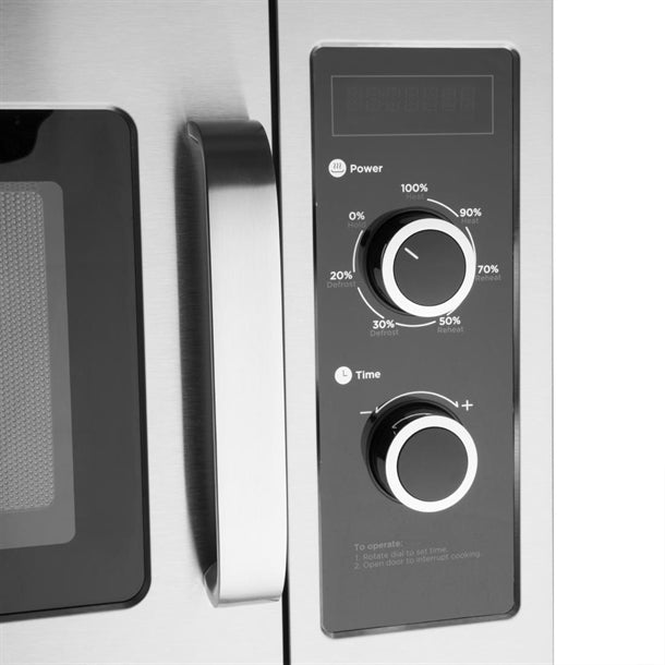 Apuro Heavy Duty Manual Commercial Microwave Oven 1800W 34Ltr - 1800W| 240V | 1 x 15A plug | Capacity: 34Ltr | Manual